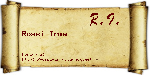 Rossi Irma névjegykártya